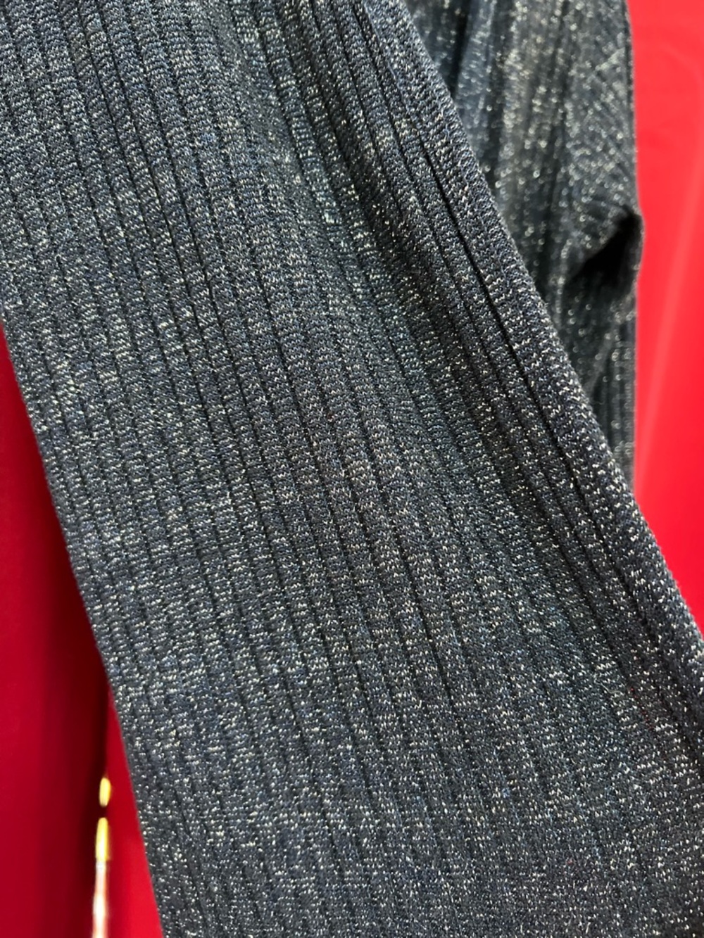 Yelete Navy Sparkle Long Open-Front Cardigan - Picture 3 of 4